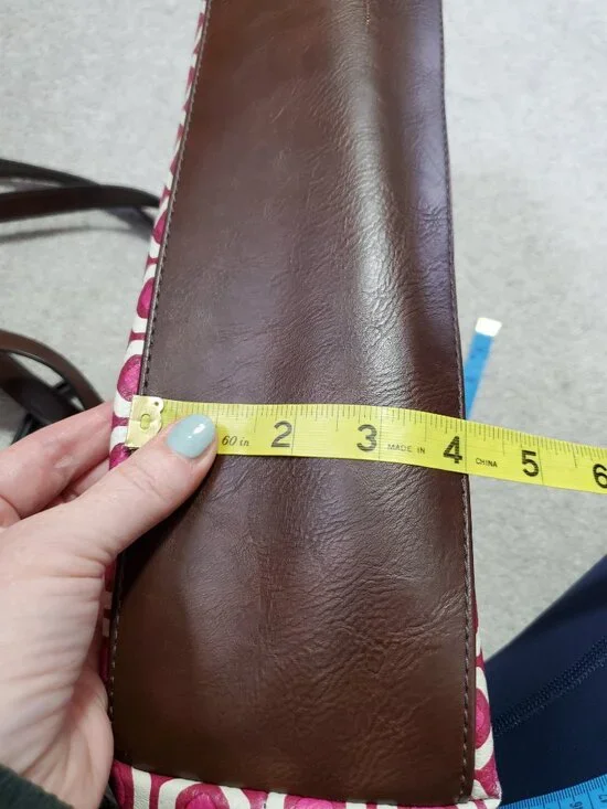 FOSSIL Sydney Signature Tote Shoulder Bag Purse Faux Leather Geometric Zip Large - Picture 11 of 16